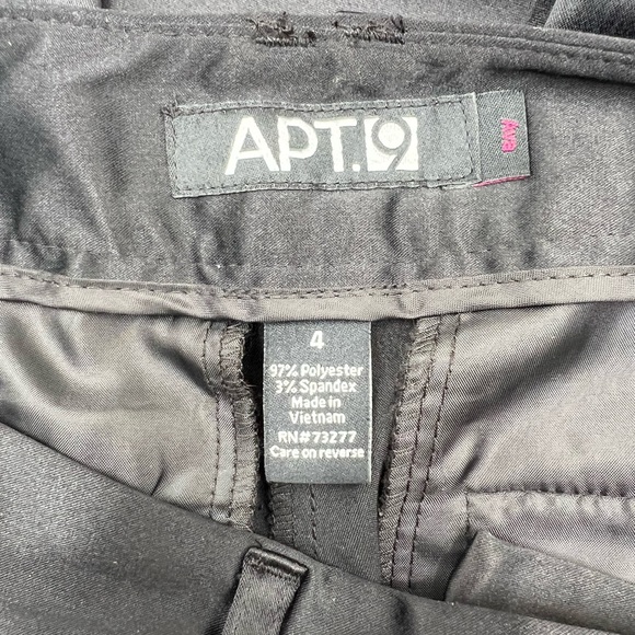 APT. 9 Black Satin Trousers | Size 4 | Stretch Work Pants - Picture 4 of 6